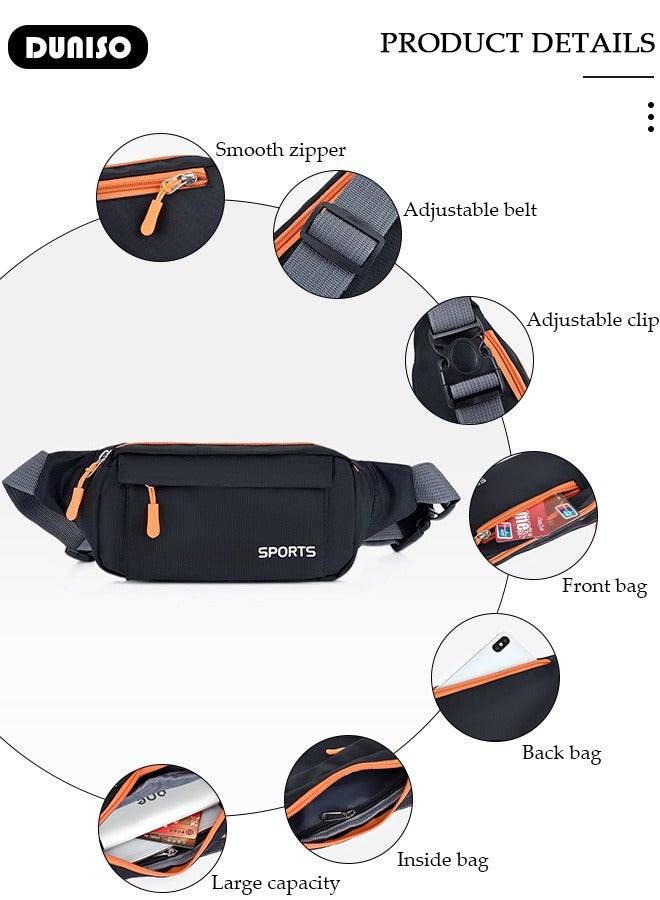 DUNISO Waist Pack for Men Women, Crossbody Waist Bag Pack Belt Bag for Travel Walking Running Hiking Cycling, Pouch Hip Bum Bag Chest Bag with Adjustable Strap For Gym Fitness Workout Travel Work Commuting  - Image 3
