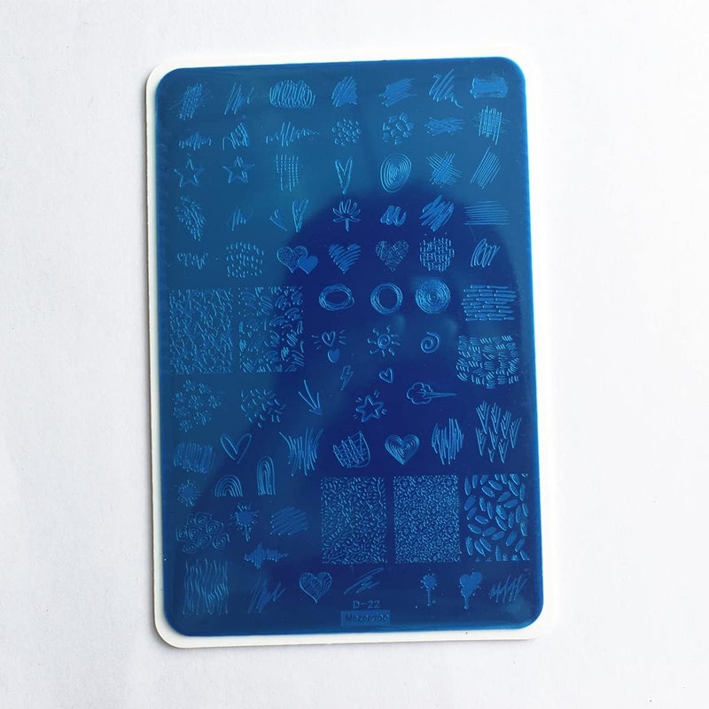 Mezerdoo 1Pcs Graffiti Star Heart Nail Stamping Plates Geometry Striped Stamp Templates Cute Line Sun Image Printing Stencil Big Size Design Nails Art Stamp Mold - Image 2