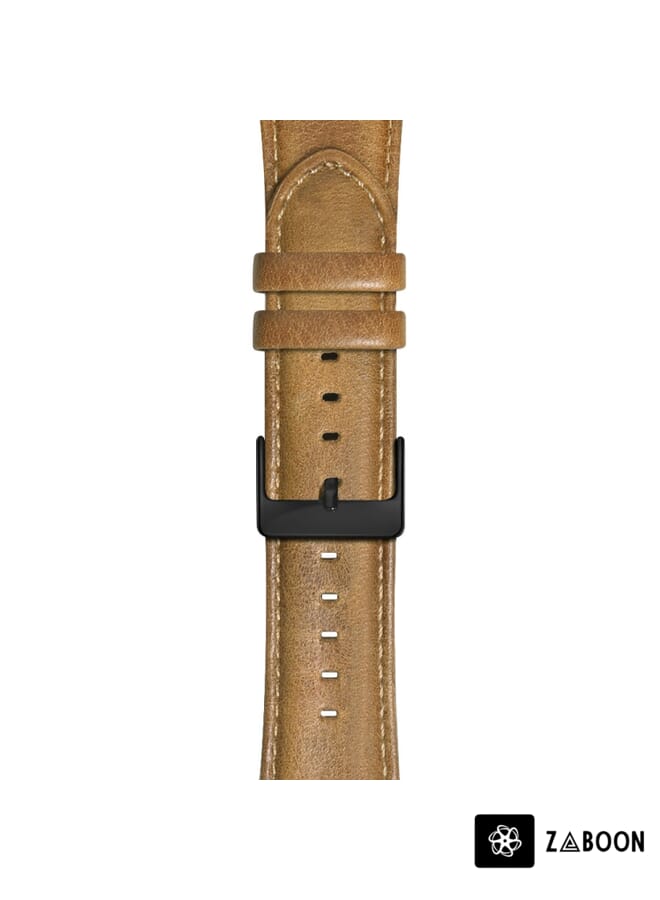 Zaboon سوار ساعة هواوي واتش جي تي 2 46 مم من جلد طبيعي مشمع - Image 3