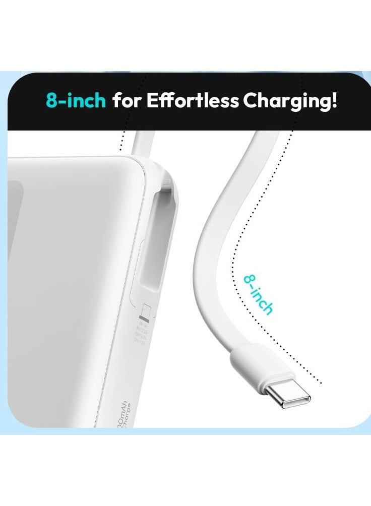 ROMOSS 20000 mAh PPR20 Large Capacity Magentic Power Bank, Portable Charger, Fast Charging Battery Pack Large Capacity, PD22.5W Wired Fast Charging, Screen Display, 4 Outputs, Suitable For iPhone 12-16, Etc White - Image 3