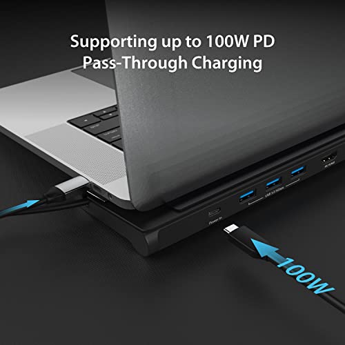 j5create USBC Dual HDMI Docking Station 10in1 4K 1080p Dual HDMI Display 5Gbps USBA x3 SD Card Reader PD 100W RJ45 Ethernet Combo Audio Jack for MacBook and Windows Laptop JCD542 - Image 3