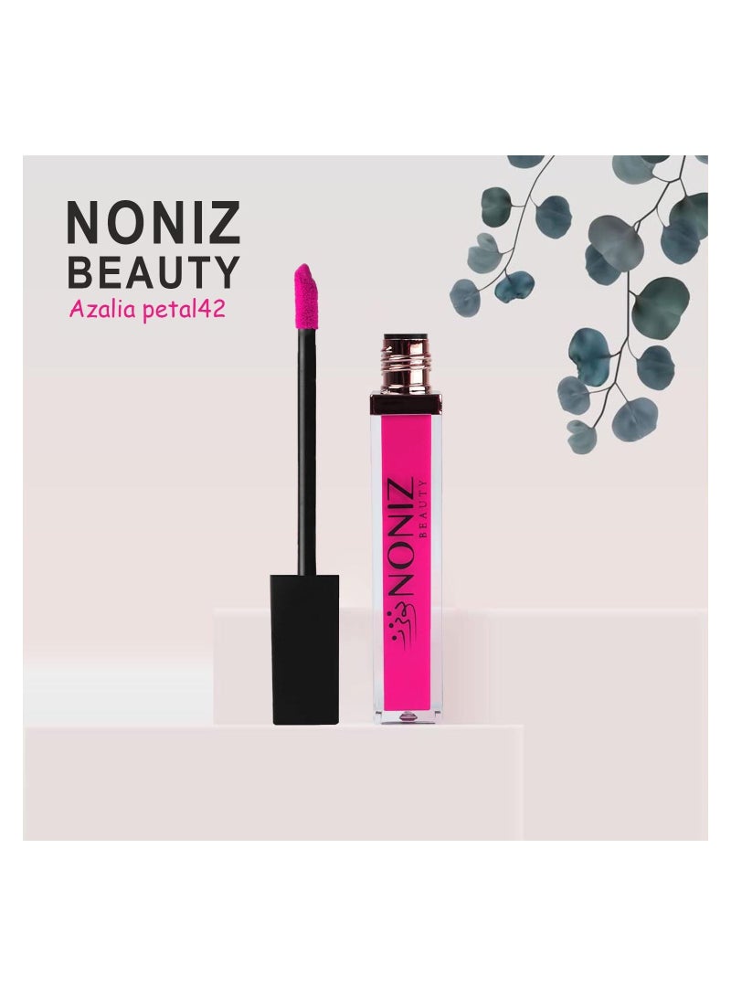 NONIZ BEAUTY NONIZ Liquid Lipstick Matte Finish - Waterproof Highly Pigmented 10 Lip Shades - Velvety Liquid Lipstick (Azalia Petal 42) - Image 5