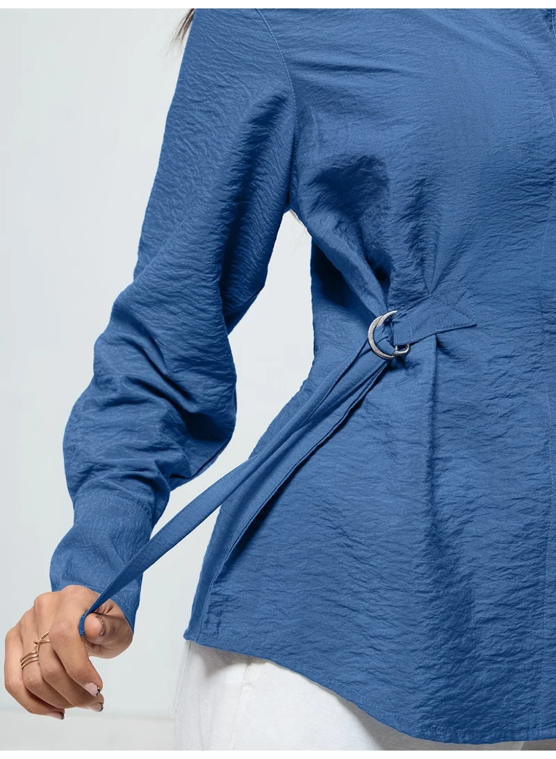 The Souled Store  Buckle Shirt: Cobalt for Women | Best Price UAE