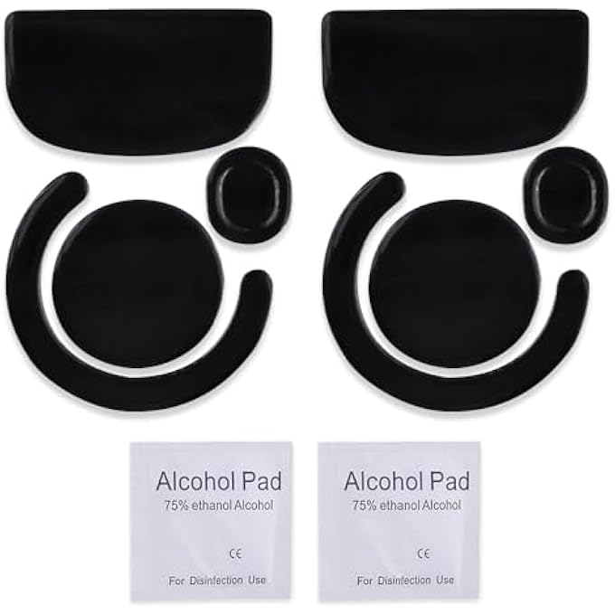 rayihni 2 SETS ROUNDED CURVED EDGES MOUSE SKATEZ & MOUSE FEET & MICE FEET & MOUSESKATES REPLACEMENT FOR LOGITECH G PRO X SUPERLIGHT WIRELESS GAMING MOUSE (BLACK) - Image 1