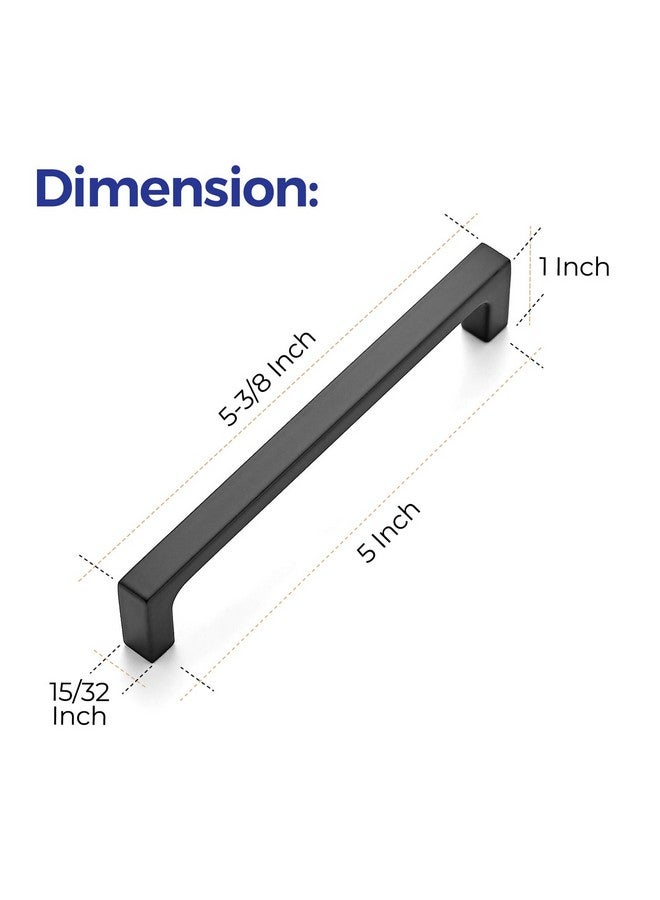 Ravinte 30 Pack Solid 5 Inch Kitchen Square Cabinet Handles Matte Black Pulls Drawer Pulls Kitchen Cabinet Hardware Flat Black Handles - Image 2