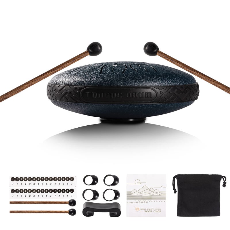 harmuhos Steel Tongue Drum 11 Note 6 Inches D-Key Tank Drum Handpan Drum Percussion Instrument for Meditation Entertainment Musical Education Concert Mind Healing Yoga - Image 1
