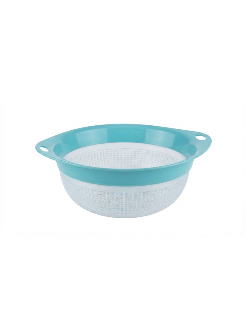 Titiz Practical Kitchen Colander  - Durable Light Blue Design with Side Handles for Easy Use - Image 1