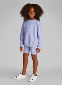 Kids' Relaxed Crew Neck T-Shirt and Cycling Shorts Set - Cotton, Purple - pzsku/ZB843784480E60F7CDD2CZ/45/_/1738050865/825a11a4-1f4f-4d76-9d13-6af36a4e2be1