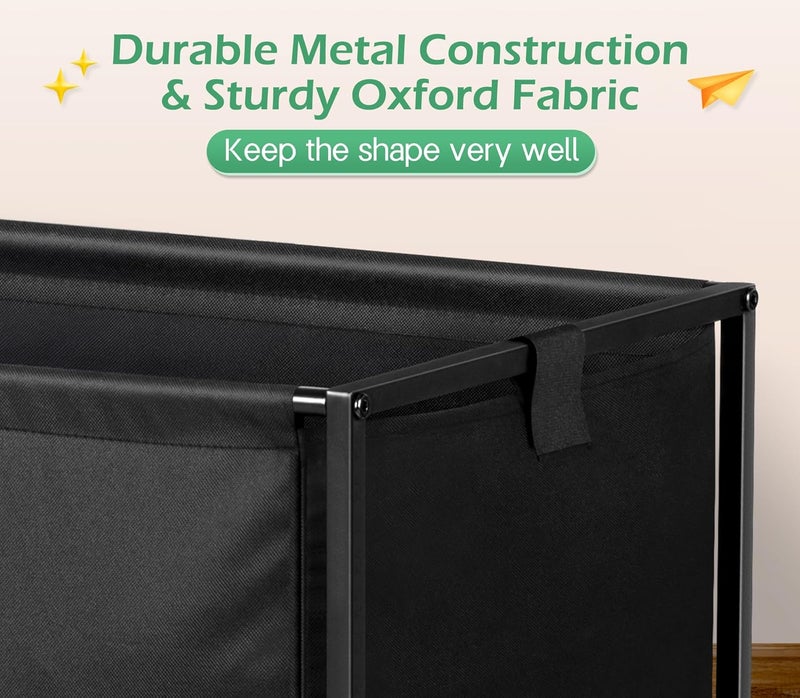 MISSLO صندوق ألعاب كبير من ميسلو مع عجلات صندوق ألعاب كبير للأطفال منظم صندوق تخزين الألعاب 124 لتر أسود - Image 4