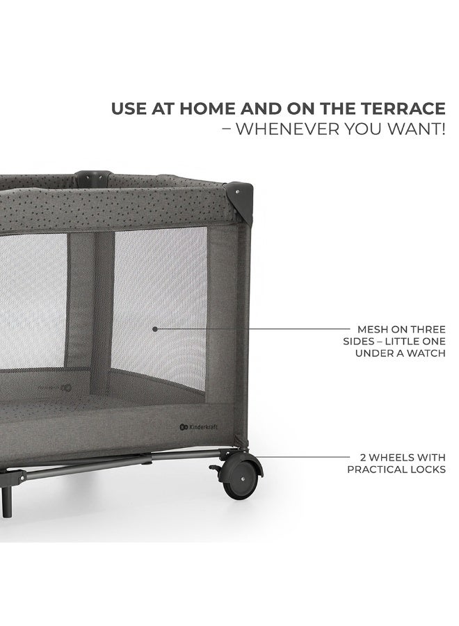 Kinderkraft JOY2 - 2-in-1 Travel Cot – Grey - Image 4