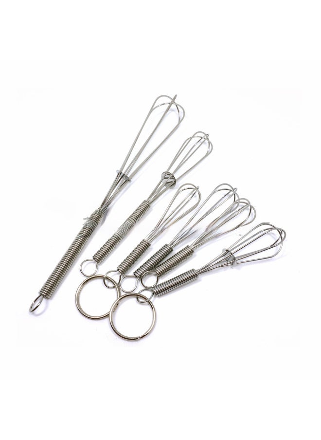 Generic - For Spring Egg Beater Egg Mixer Full Size Mini Keychain Manual Egg Beater Gold Silver-Color:Silver 9.2cm - Image 1
