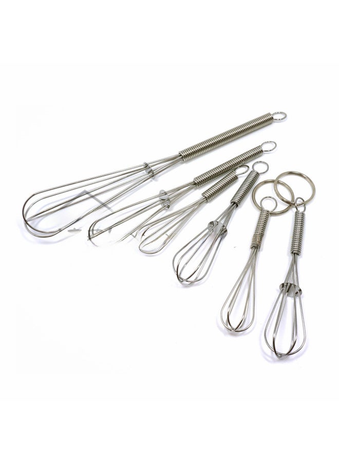 Generic - For Spring Egg Beater Egg Mixer Full Size Mini Keychain Manual Egg Beater Gold Silver-Color:Silver 9.2cm - Image 1