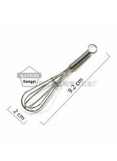 For Spring Egg Beater Egg Mixer Full Size Mini Keychain Manual Egg Beater Gold Silver-Color:Silver 9.2cm