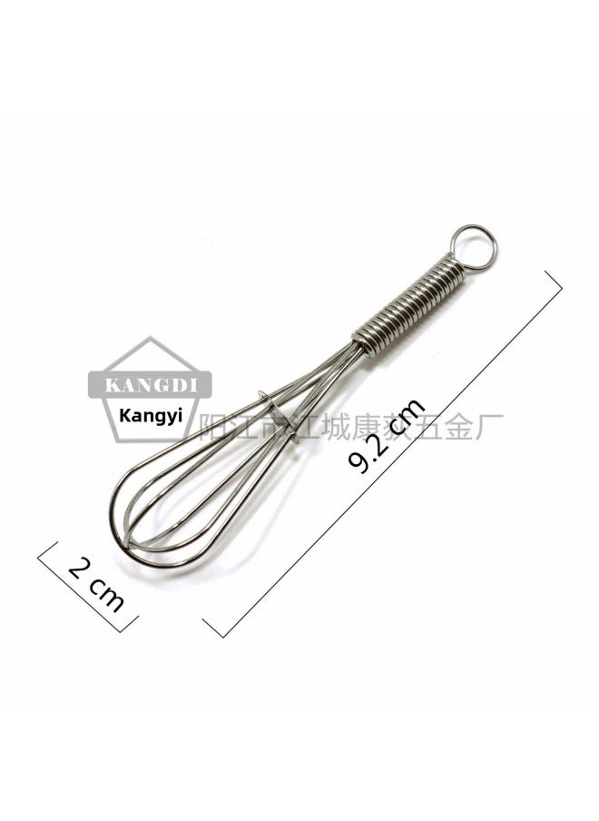 Generic - For Spring Egg Beater Egg Mixer Full Size Mini Keychain Manual Egg Beater Gold Silver-Color:Silver 9.2cm - Image 1