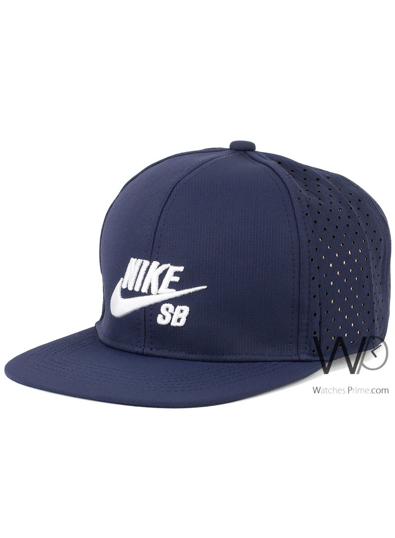 NIKE ORIGINAL Nike Snapback hip hop Cap Navy Blue Color Cotton Hat For Men  - Image 1
