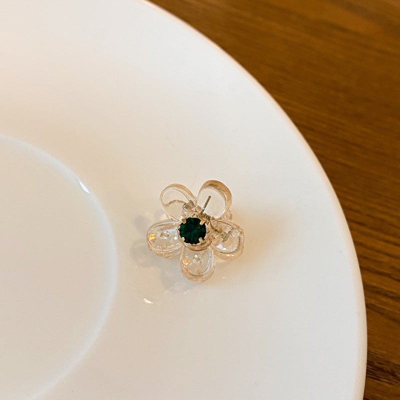 Generic Rhinestone Mini Hairpin Jewelry Korean Head Small Hairpin Flower Bangs Clip Top Clip Hair Clip Grab Small Transparent rhinestone flower grip clip
