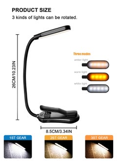 WinHolder 7 LED Reading Light, Book Light 3 Eye-Protecting Modes Book Lamp - Stepless Dimming, Rechargeable, Long Battery Life,  Flexible Clip on Book Light  - Image 4