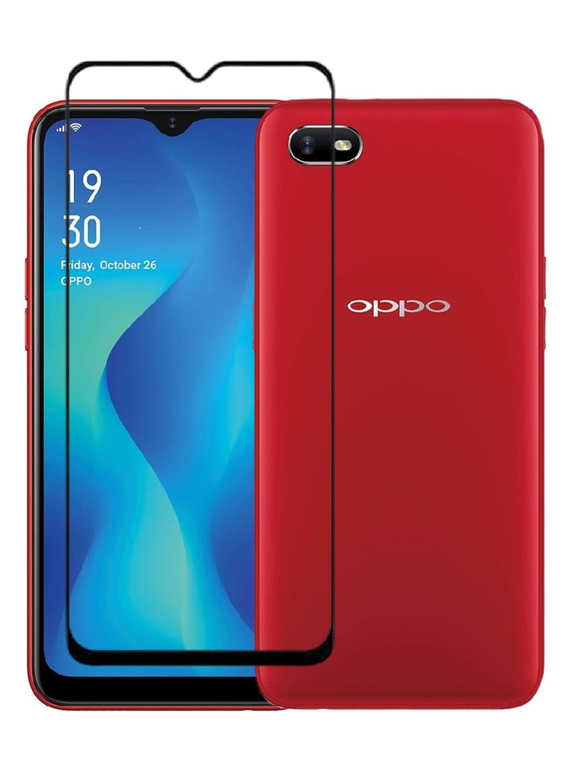 AINA حماية شاشة زجاجية مقسّاة 5D مصممة لهاتف أوبو A1k تغطي الشاشة بالكامل مع لاصق كامل من الحافة إلى الحافة وخالية من الفقاعات - Image 1