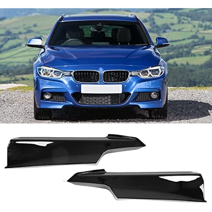 Ymiko Bumper Spoiler,1 Pair Car Front Bumper Lip Splitter Corner Guard for 3 Series F30 F31 F3 320i 328i 330i 335i 340i M Sport 2012-2019(Glossy Black) - Image 3