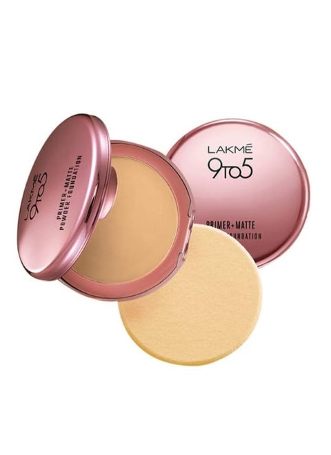 9 To 5 Primer + Matte Powder Foundation Compact, Ivory Cream, For Long Lasting Coverage, Concelas Fine Lines And Blemishes, 9 G