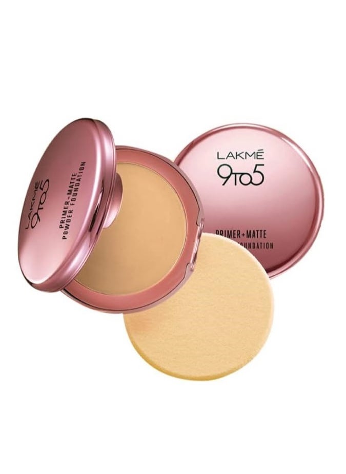 LAKME - 9 To 5 Primer + Matte Powder Foundation Compact, Ivory Cream, For Long Lasting Coverage, Concelas Fine Lines And Blemishes, 9 G - Image 1