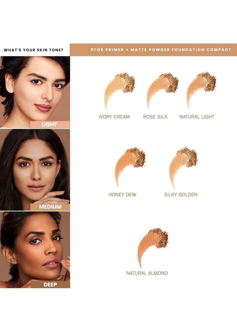 LAKME - 9 To 5 Primer + Matte Powder Foundation Compact, Ivory Cream, For Long Lasting Coverage, Concelas Fine Lines And Blemishes, 9 G - Image 1