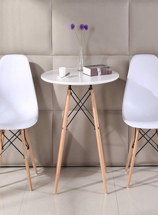 Generic Round dining table with two chairs in white  - Image 2