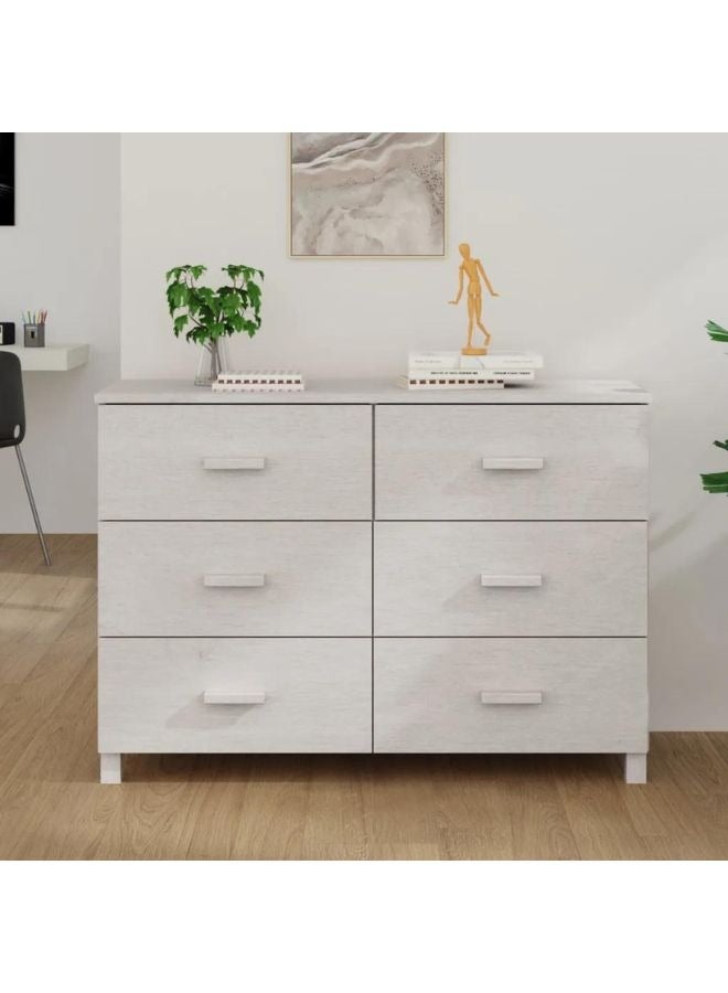 vidaxl vidaXL Sideboard HAMAR White 113x40x80 cm Solid Wood Pine  - Image 1