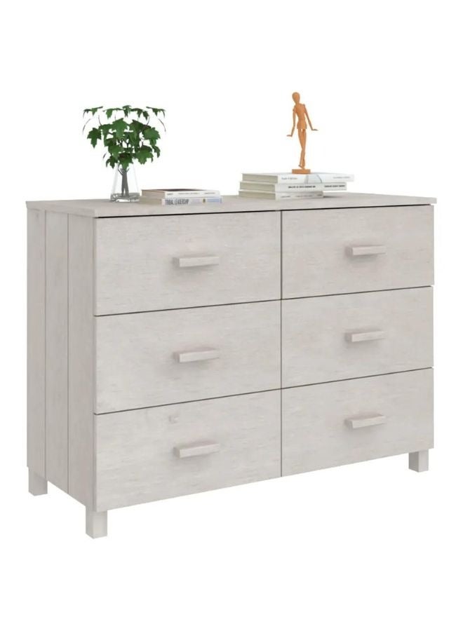 vidaxl vidaXL Sideboard HAMAR White 113x40x80 cm Solid Wood Pine  - Image 2