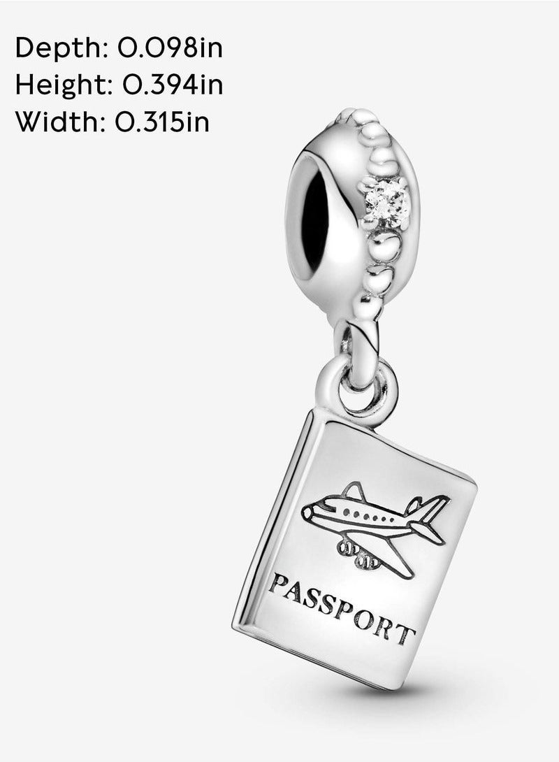 Pan Home Passport Travel Pendant Cubic Zirconia 925 Sterling Silver - Image 5