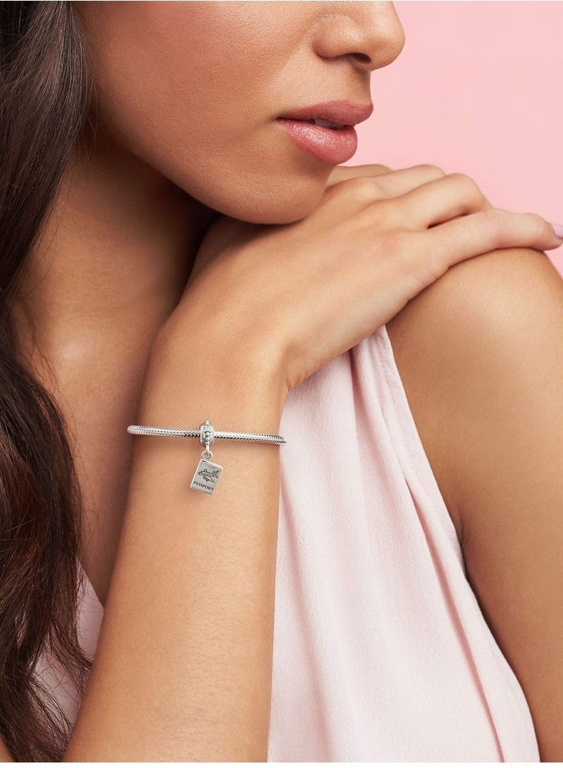 Pan Home Passport Travel Pendant Cubic Zirconia 925 Sterling Silver - Image 2