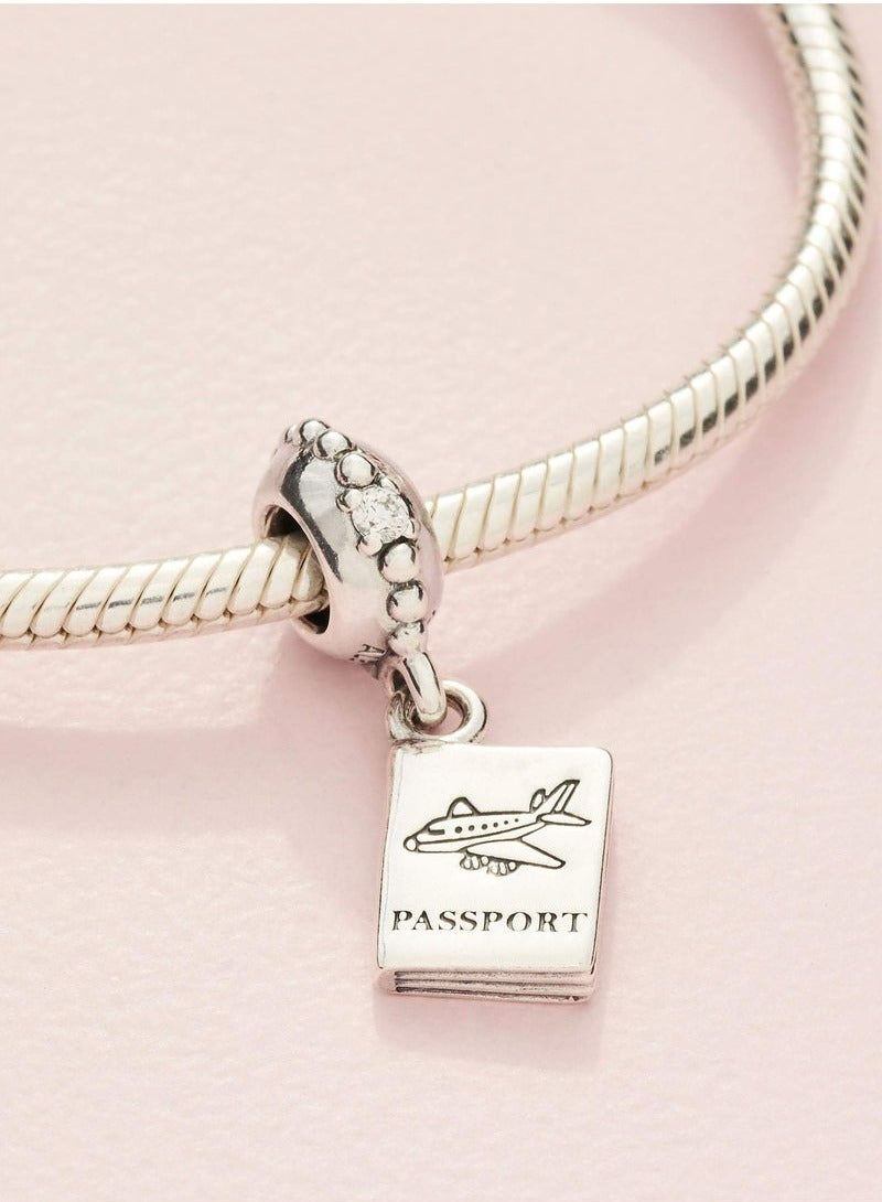 Pan Home Passport Travel Pendant Cubic Zirconia 925 Sterling Silver - Image 3