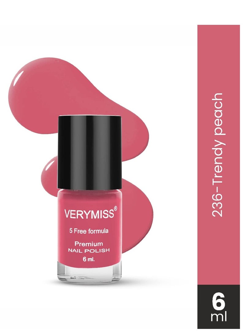 VERYMISS Verymiss Premium Non UV Gel Nail Polish 6 ml 236 Trendy Peach  - Image 2