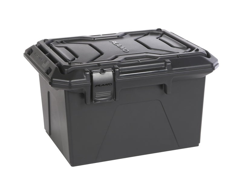 Plano Ammo Crate, Black, Lockable Plastic Ammunition Storage Box, Water-Resistant Protection with Interlocking Foam and Removable Dividers - Image 1