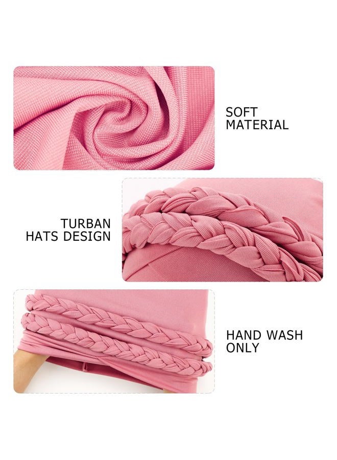 AQOKKA Pre-Tied Twisted Turbans Hat for Women African Head Scarf Beanie Cancer Chemo Headwear Cap Head Wraps for Black Women - Image 3
