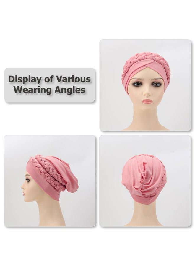 AQOKKA Pre-Tied Twisted Turbans Hat for Women African Head Scarf Beanie Cancer Chemo Headwear Cap Head Wraps for Black Women - Image 2