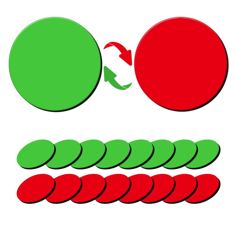 Magrooyar 25 Pcs 1â€ Double-Sided Red Green Magnets, Flip Over Colored Magnetic Dots for Whiteboard, Refrigerator, Office (25, Red/Green-Colors) - Image 1
