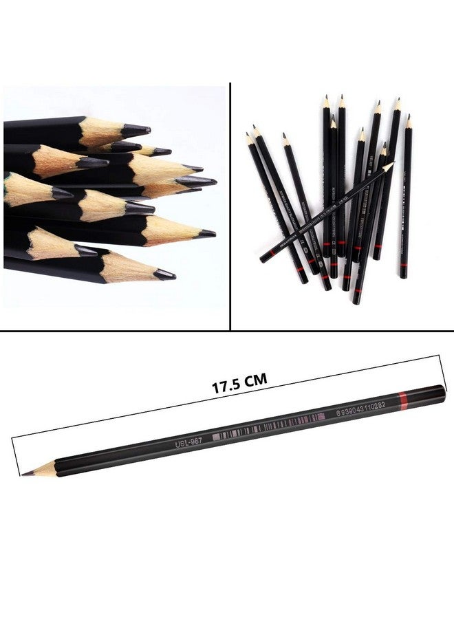 ABOUT SPACE Artist Pencil for Sketching Drawing Art Pack of 12 with Metal Case B 2B 3B 4B 5B 6B 7B 8B HB H 2H F - Image 3