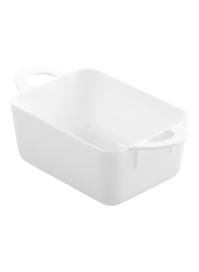Restaurantware 3 Ounce Mini Serving Dishes, 100 Disposable Mini Appetizer Dishes - Mimics The Look Of Cocottes, Rectangle, White Plastic Mini Casserole Dishes, Serve Snacks Or Desserts - Image 1