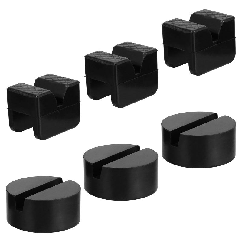 6pcs Rubber Jack Pads - Anti- Vehicle Jack Support Block Adapter - Shock Absorbing Rubber Isolation Pad For Car Maintenance Repair Shop - Image 2