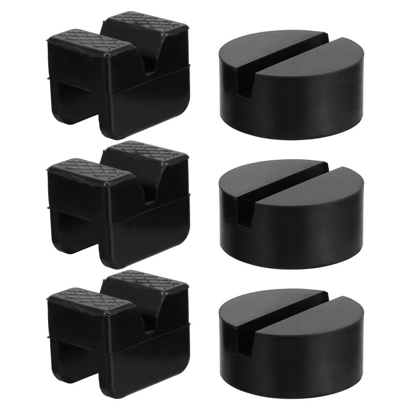 6pcs Rubber Jack Pads - Anti- Vehicle Jack Support Block Adapter - Shock Absorbing Rubber Isolation Pad For Car Maintenance Repair Shop - Image 4
