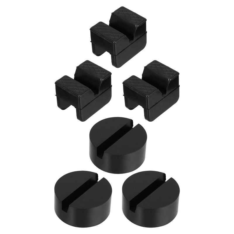 6pcs Rubber Jack Pads - Anti- Vehicle Jack Support Block Adapter - Shock Absorbing Rubber Isolation Pad For Car Maintenance Repair Shop - Image 3
