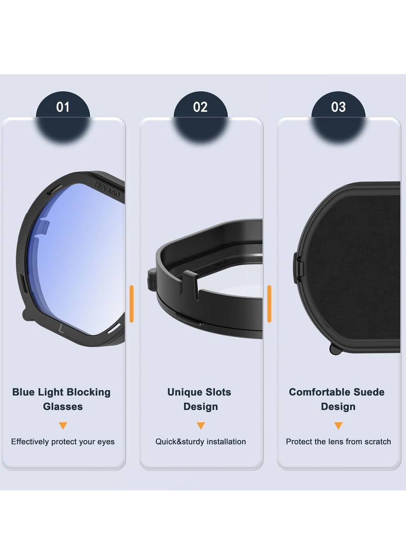 SYOSI PSVR2 Lens Protector Cover Kit, Anti-Scratch Accessories for Playstation VR2, Includes Blue Light Blocking Glasses, Easy Installation - Image 3