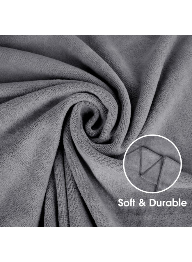 JML Microfiber Bath Towel 2 Pack(30" x 60"), Oversized Thick Towels, Soft, Super Absorbent and Fast Drying, No Fading Multipurpose Use for Sports, Travel, Fitness, Yoga, 30 in 60 in, Grey Count - Image 3
