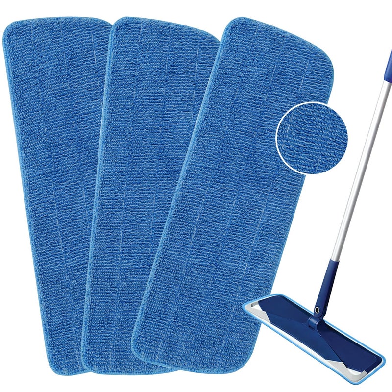 GFRED 3 Pack Microfiber Mop Pads Replacement for Wet/Dry Mop Floor Cleaning Reusable Mop Pads Refills for Spray Floor Mops Compatible with Bona Floor Care System and Any Microfiber Flat Spray Mop - Image 1