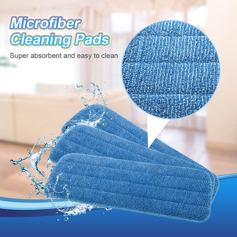 GFRED 3 Pack Microfiber Mop Pads Replacement for Wet/Dry Mop Floor Cleaning Reusable Mop Pads Refills for Spray Floor Mops Compatible with Bona Floor Care System and Any Microfiber Flat Spray Mop - Image 3