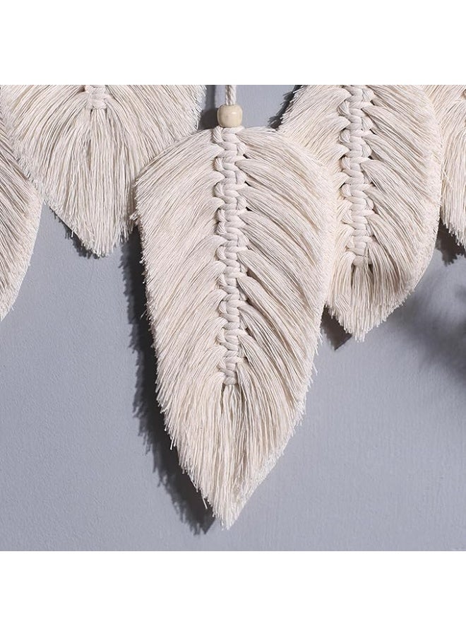 انتيكيانو مكرمية مصنوعة يدويًا للتعليق على الحائط ، ديكور حائط بوهو، زينة قطنية، ديكور بوهو لغرفة النوم/غرفة المعيشة/الشقة/الشرفة، ديكور حائط محبوك يدويًا - Image 4