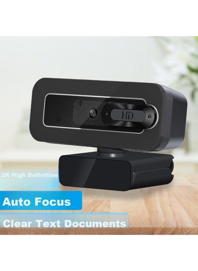 Gesobyte Jixuan C510 2k Hd Webcam For Video Calls, Conferences, Online Teaching, Home Use, Exams, Postgraduate Entrance Exams, Laptop And Desktop Computer, Usb Plug-and With Built-in Microphone - Image 1