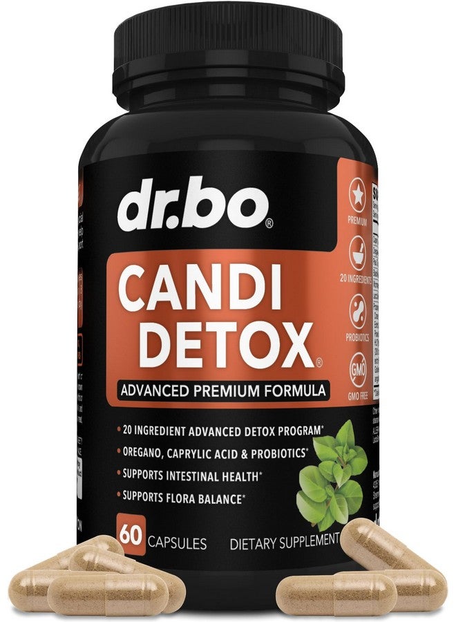 dr.bo Candida Cleanse Detox for Women & Men - Candi Detox Support Supplement Pills Kit, Anti Overgrowth Gut Balance Probiotic Flora Complex Supplements - Natural Oral Herbal Oregano & Caprylic Acid Capsules - Image 1