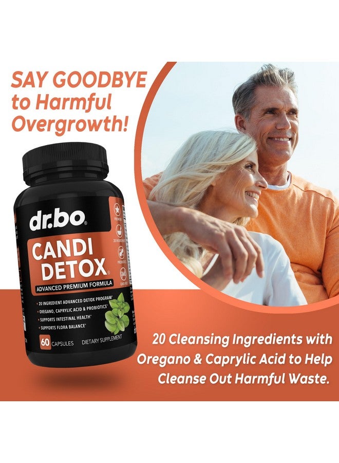 dr.bo Candida Cleanse Detox for Women & Men - Candi Detox Support Supplement Pills Kit, Anti Overgrowth Gut Balance Probiotic Flora Complex Supplements - Natural Oral Herbal Oregano & Caprylic Acid Capsules - Image 3